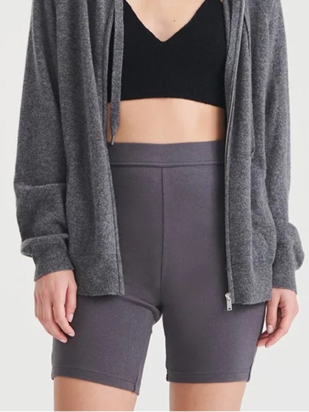 NAADAM Modal Cashmere Bike Shorts Dark Granite Charcoal Gray Size Medium